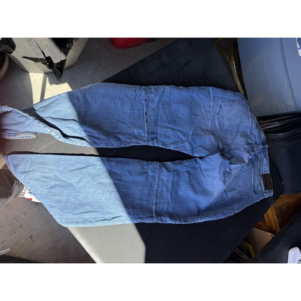 Express Rocco Slim Leg Jeans 36x34 Moto Biker Denim Blue Stretch Mens - Picture 6 of 7